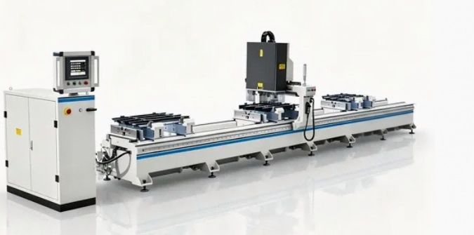Máy khoan tường rèm nhôm CNC 4 đầu có độ chính xác cao